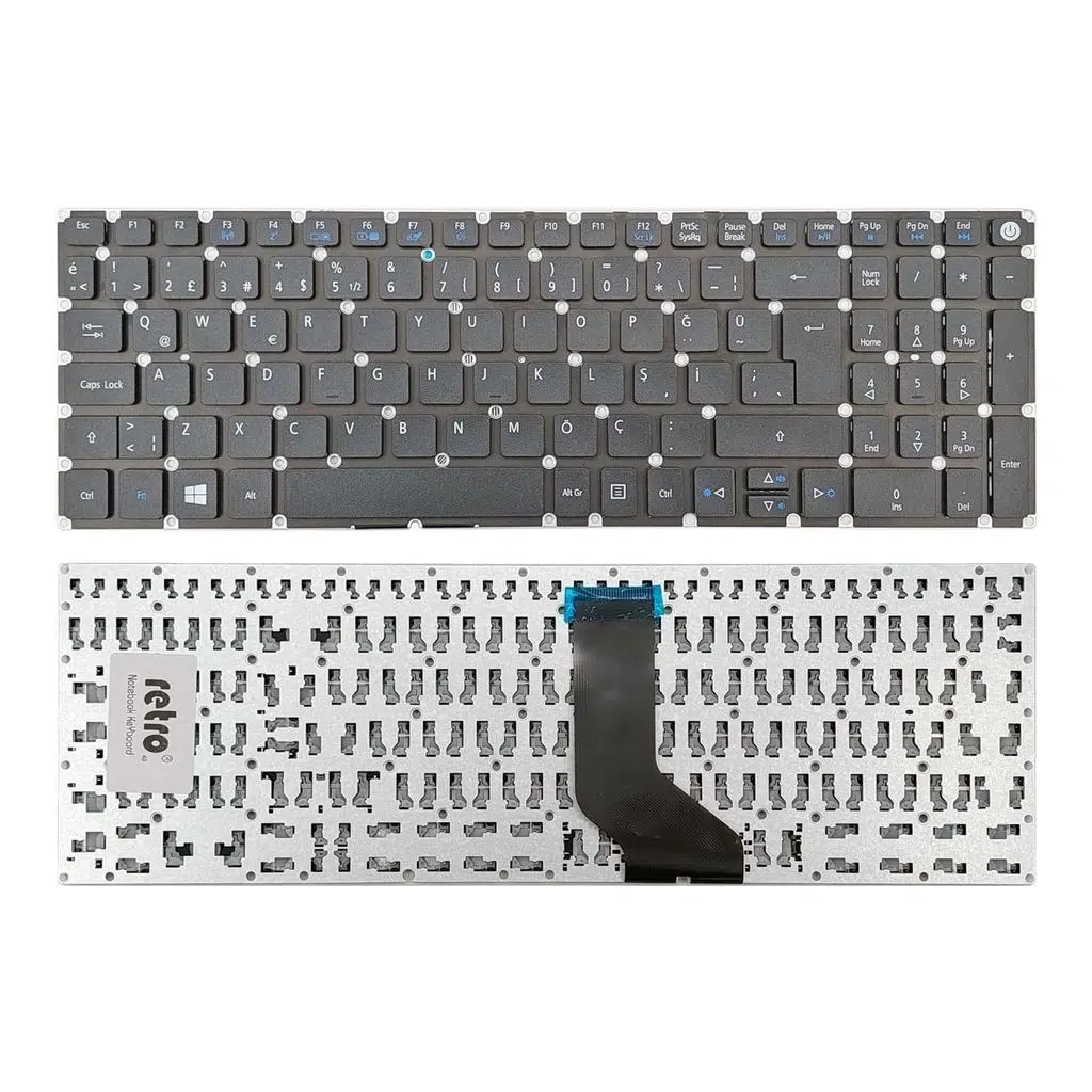 Acer Aspire 3 A315-21 ile Uyumlu Notebook Klavye - Siyah - TR Notebook Klavye Işıksız Siyah 