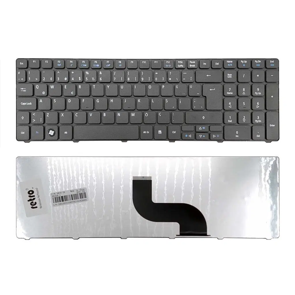 Acer Aspire 5736, 5736G, 5736Z ile Uyumlu Notebook Klavye - Siyah - TR Notebook Klavye Işıksız Siyah 