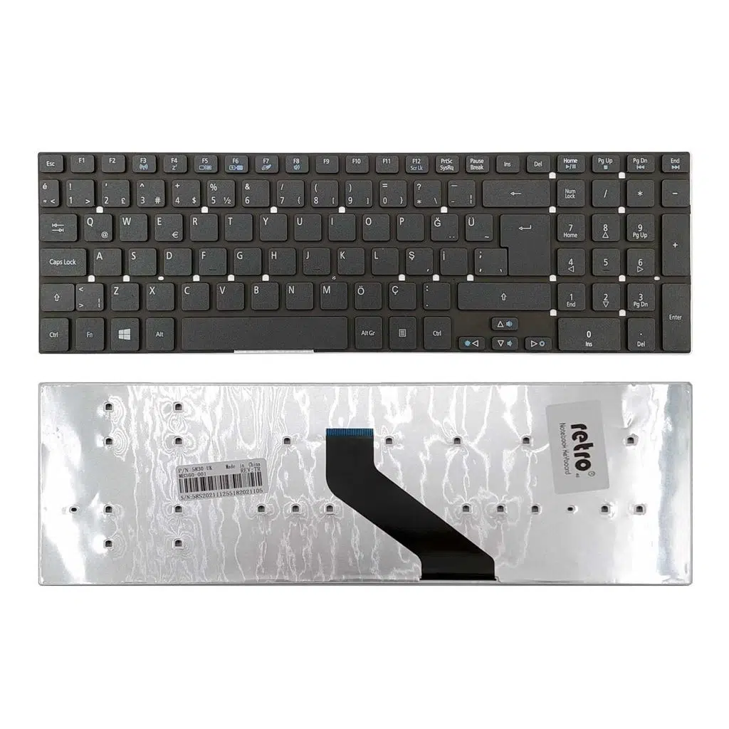 Acer Aspire E1-510 ile Uyumlu Notebook Klavye - Siyah - TR Notebook Klavye Işıksız Siyah 