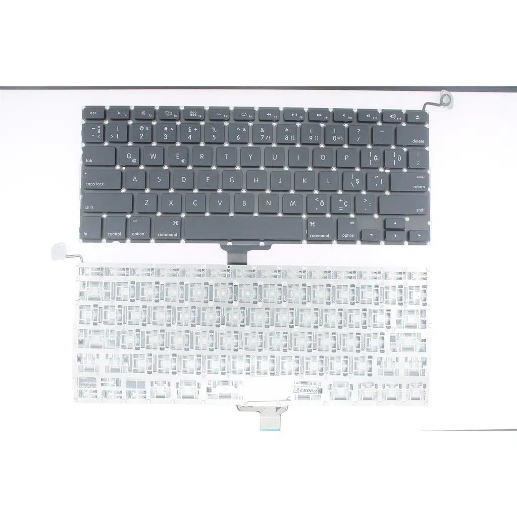 Apple MacBook A1278 ile Uyumlu Notebook Klavye - Siyah - TR - Küçük Enter Notebook Klavye Işıksız Siyah 