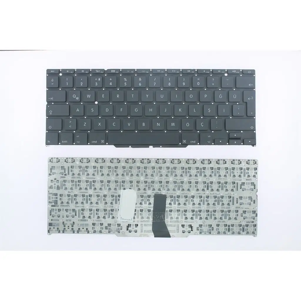 Apple MacBook Air A1370 ile Uyumlu Notebook Klavye - Siyah - TR - Büyük Enter Notebook Klavye Işıksız Siyah 
