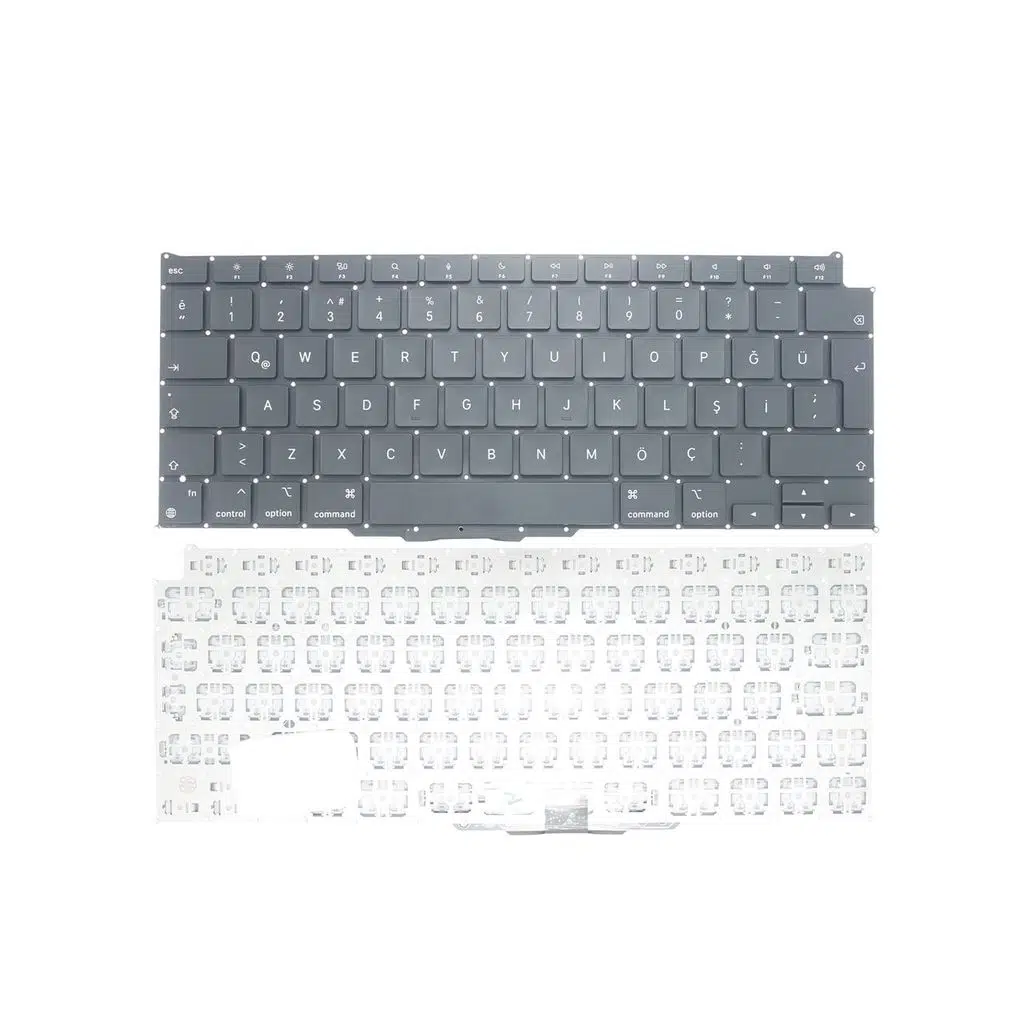 Apple MacBook Air A2337 (2020) ile Uyumlu Notebook Klavye - Siyah - TR - Büyük Enter Notebook Klavye Işıksız Siyah 