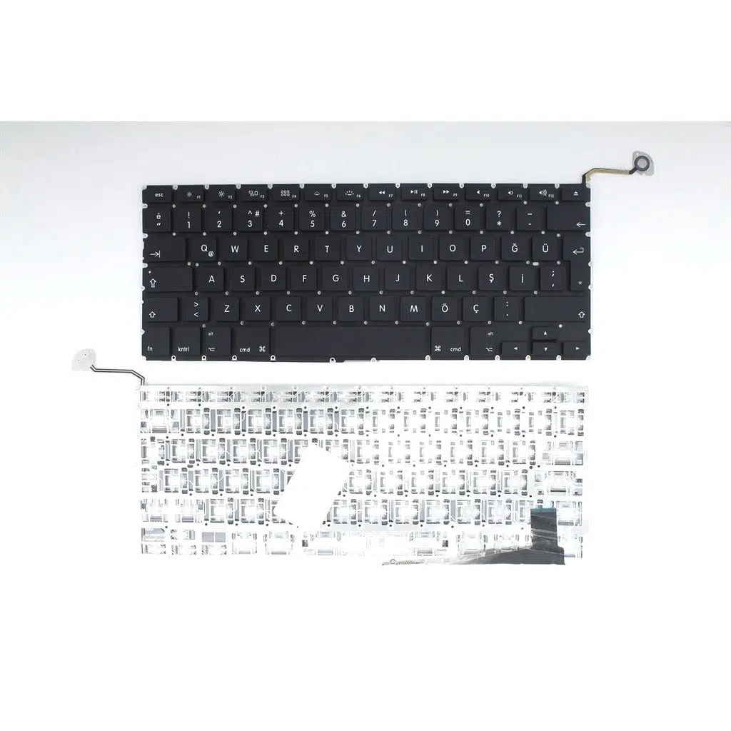 Apple MacBook Pro A1286 (2009-2012) ile Uyumlu Notebook Klavye - Siyah - TR - Büyük Enter Notebook Klavye Işıksız Siyah 