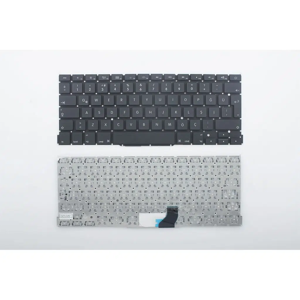 Apple MacBook Pro A1502 (2013-2014) ile Uyumlu Notebook Klavye - Siyah - TR - Büyük Enter Notebook Klavye Işıksız Siyah 