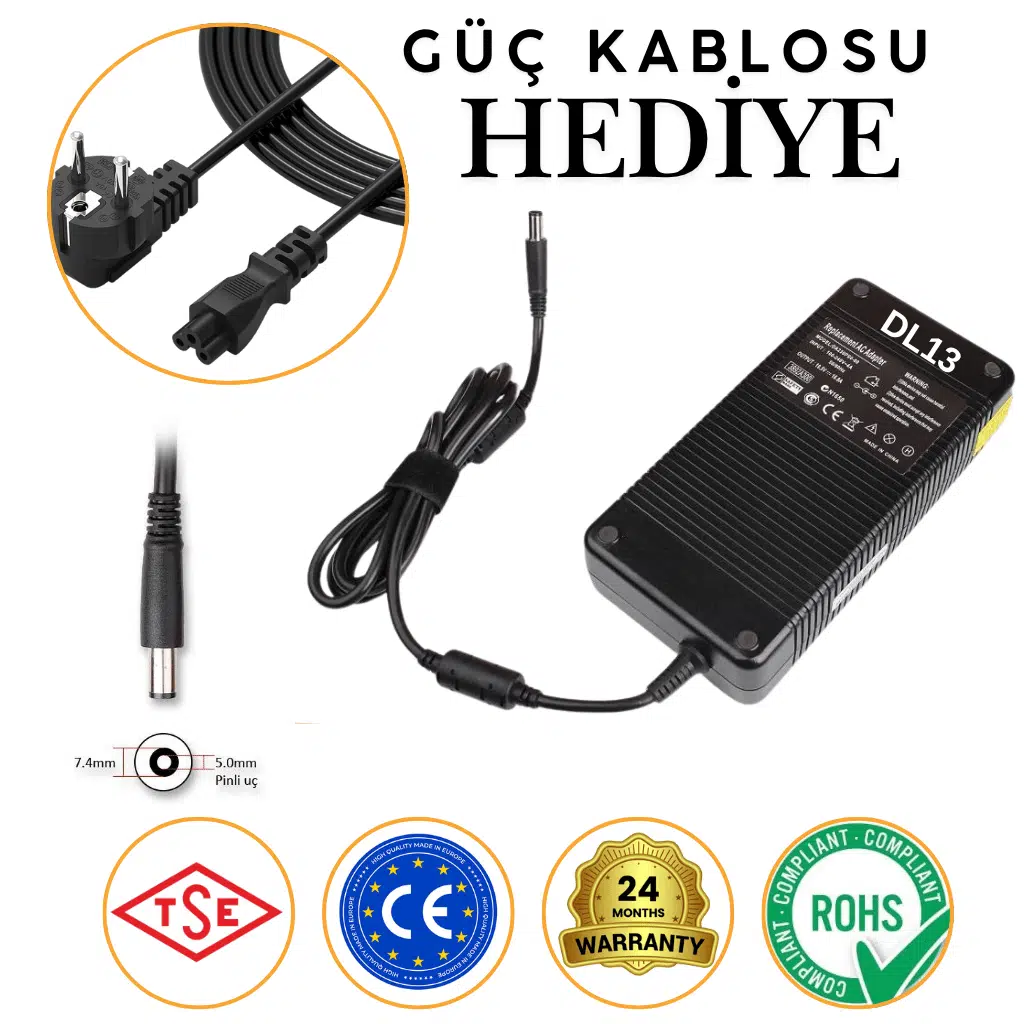 Dell Alienware 17 R4 R5 Notebook Şarj Aleti Leptop Adaptörü 330w