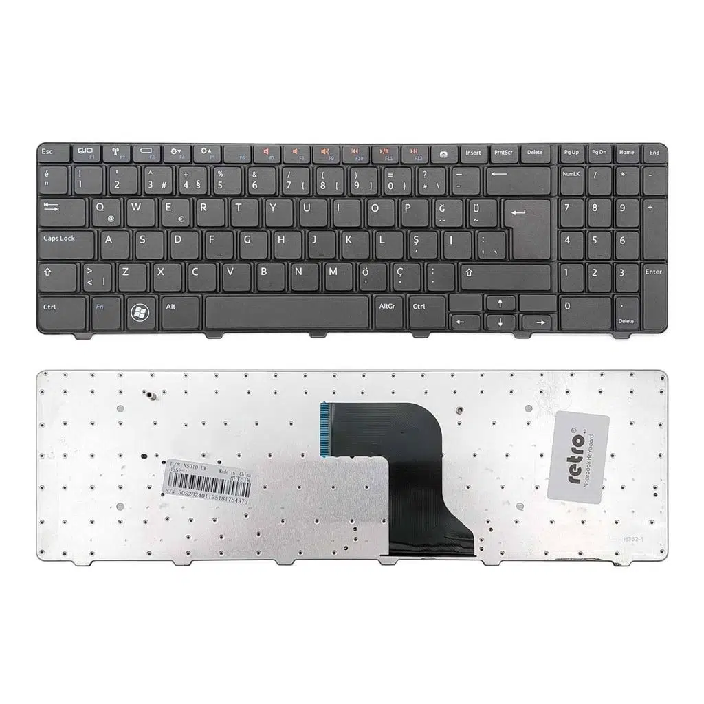 Dell inspiron M5010 ile Uyumlu Notebook Klavyesi - Siyah - TR Notebook Klavye Işıksız Siyah 
