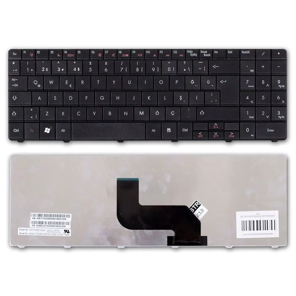 eMachines E630 ile Uyumlu Notebook Klavye - Siyah - TR Notebook Klavye Işıksız Siyah 