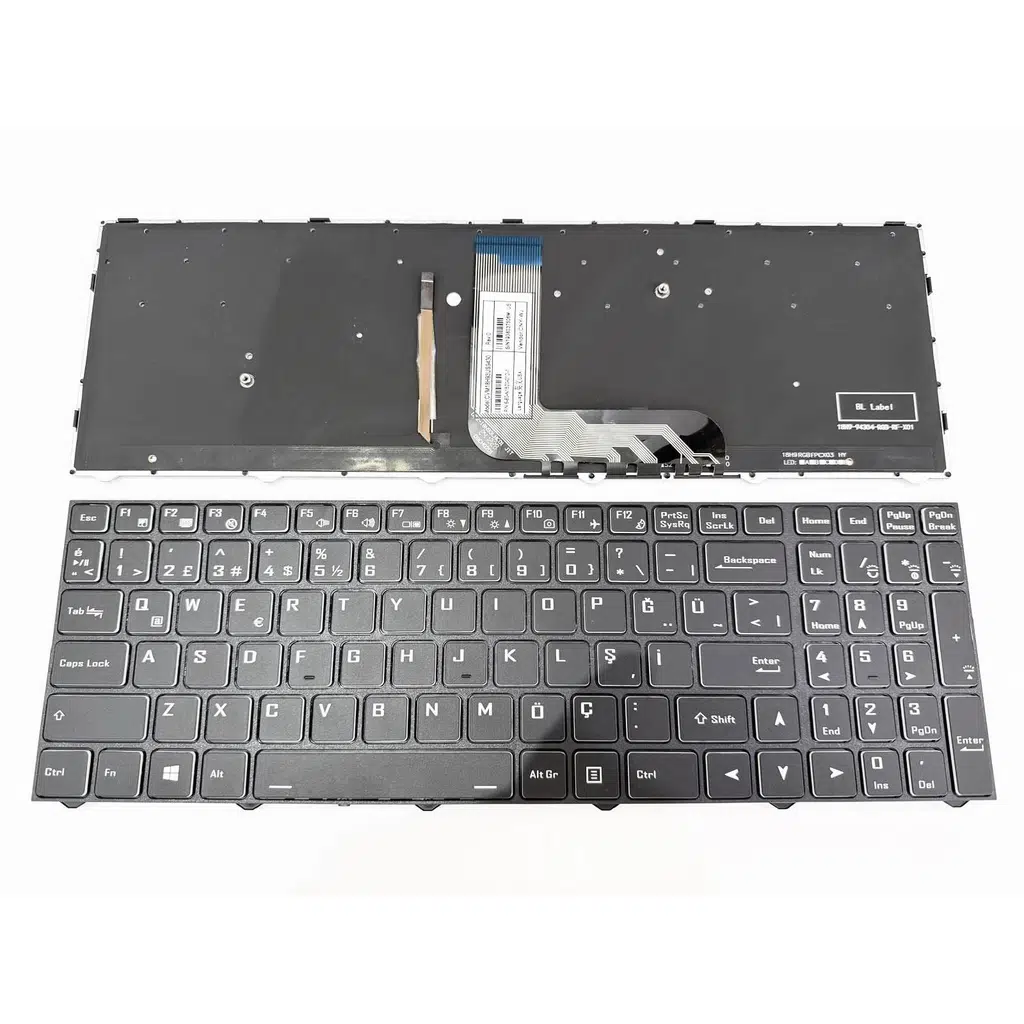 Monster Abra A7 V12, A7 V13 ile Uyumlu Notebook Klavye - Siyah - TR - Işıklı RGB Notebook Klavye Işıksız Siyah 