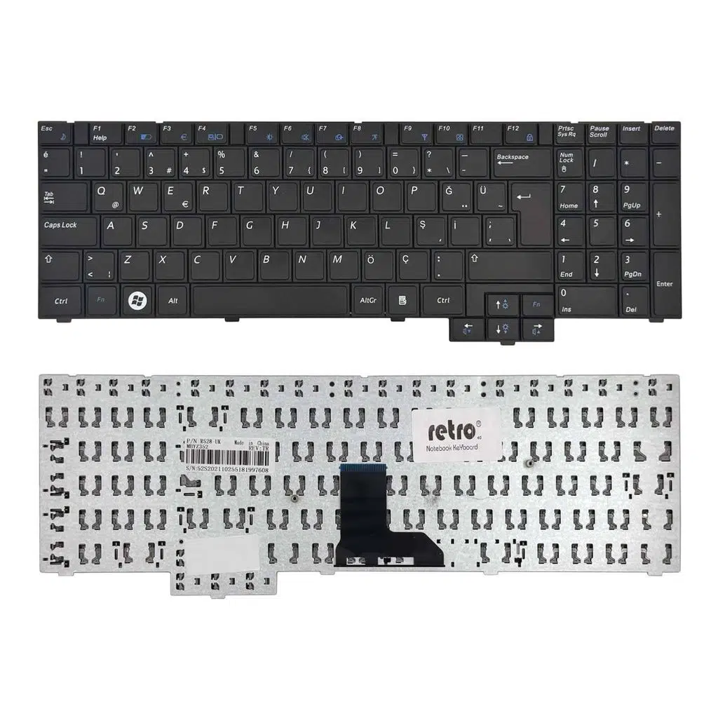 Samsung R620, NP-R620 ile Uyumlu Notebook Klavye - Siyah - TR Notebook Klavye Işıksız Siyah 